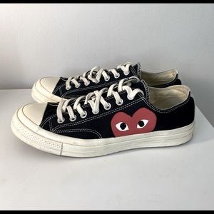 Converse Chuck 70 Ox Comme de Garcons Play Hearts Mens 9 Black